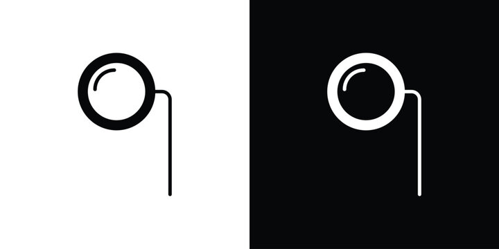 Ar monocle icon black and white. Simple glyph icons.