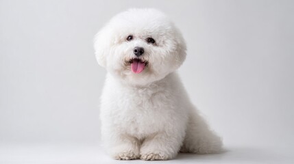 Obraz premium Fluffy white dog sitting (2)