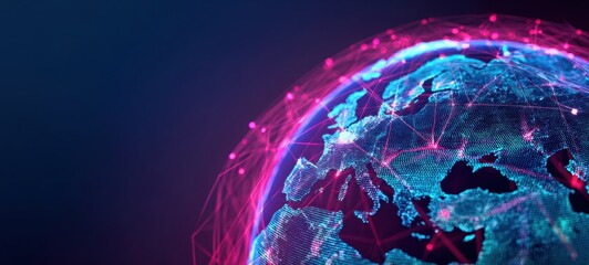 The globe depicting a connected and technologically advanced virtual world.