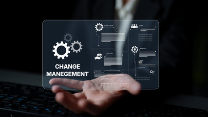 Change management strategy combining innovation, globalization, and teamwork to enable business...