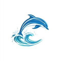 Obraz premium Dolphin leaping through waves