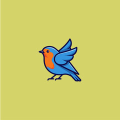 Bird icon logo flat vector design