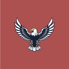 Eagle icon logo flat vector design