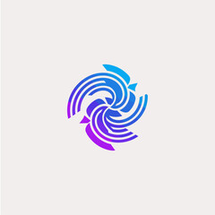 Abstract Shape icon logo flat vector design