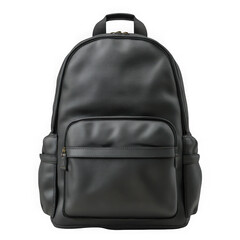 Black backpack isolated on transparent background