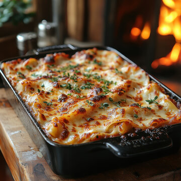 Freshly baked cast iron cassle.