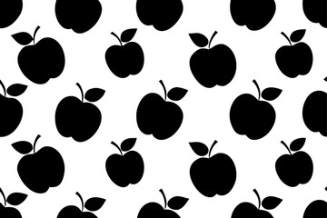 Vector art of seamless pattern with apple silhouette  