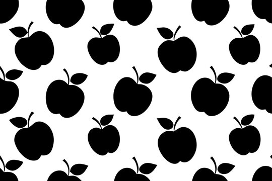 Vector art of seamless pattern with apple silhouette  
