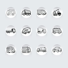 Clean vector illustration of a commercial truck for transportation and logistics