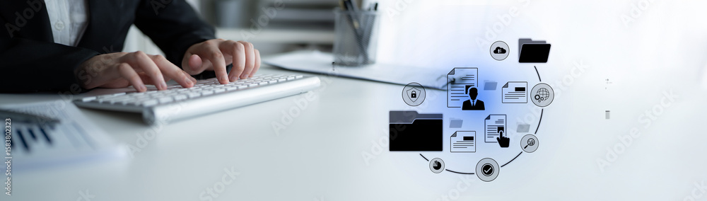 Poster document management system for secure file storage, organized access, and efficient digital workflow