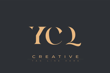 YCQ abstract letter logo design. This logo is designed by three abstract letters.
