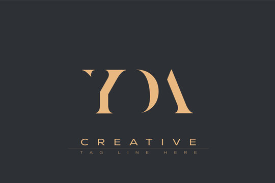 YDA abstract letter logo design. This logo is designed by three abstract letters.