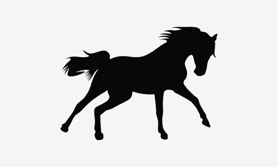 Horses Silhouette Bundle, Handmade calligraphy vector illustration, bags, stationary as a poster.