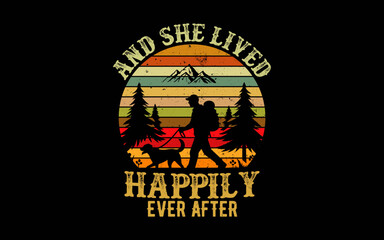 And She Lived Happily Ever After t-shirt quotes svg design