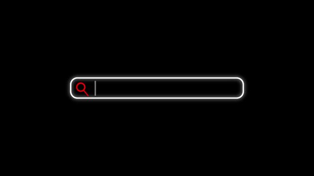 Typing Words into Search Engine Bar Animation with Mouse Pointer Click on Search Button and Smooth Interface Transition in black Browser 4K Design