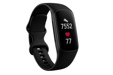 Black Fitness Tracker Smartwatch with Step Counter and Heart Rate Display – Isolated on Transparent Background