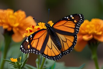 Fototapeta premium Closeup of monarch butterfly