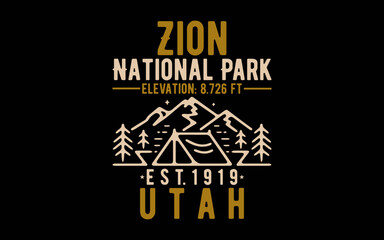Zion National Park t-shirt quotes svg design