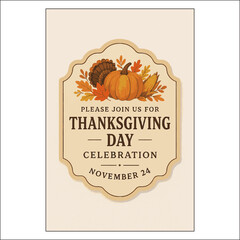 Thanksgiving Day Invitation Card Design