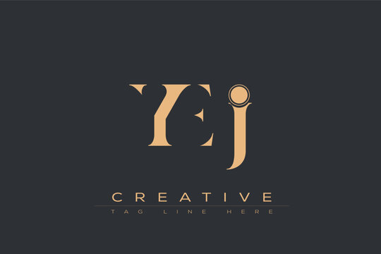 YEJ abstract letter logo design. This logo is designed by three abstract letters.