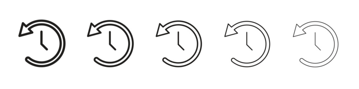 Past icon with editable stroke eps 10 vector illustration. Outline drawing.