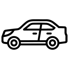Fototapeta premium Automobile and car dealer editable stroke outline icon isolated on white background flat vector illustration.