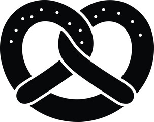 Silhouette pretzel traditional baked snack symbol Vector Illustrator