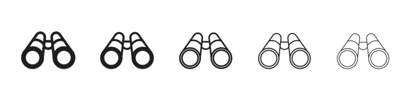 Binoculars icon with editable stroke eps 10 vector illustration. Outline drawing.