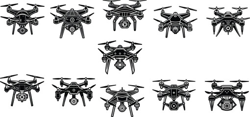 Collection Of Drone  Icons Editable Stroke