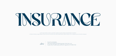 Insurance Minimal modern alphabet fonts. Typography minimalist neon urban digital fashion future creative logo font.
