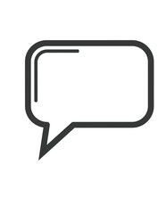 Naklejka premium Simple black outline speech bubble, blank, communication, dialogue, message.