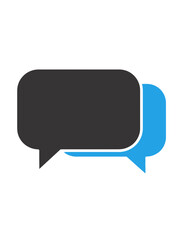 Naklejka premium Two overlapping speech bubbles; communication, dialogue, conversation, interaction.