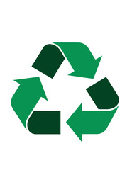 Obraz premium A simple, green recycling symbol with three arrows forming a continuous loop, representing sustainability.