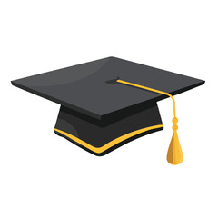 graduation cap isolated in White Background, graduation cap vector, Flat lay vector illustration