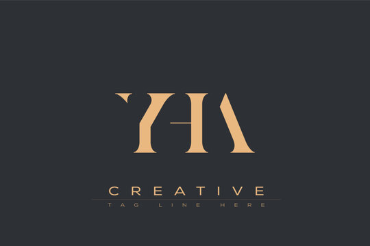 YHA abstract letter logo design. This logo is designed by three abstract letters.