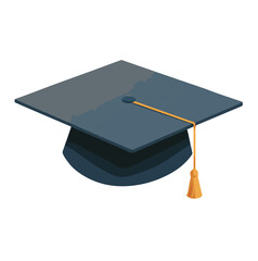 graduation cap isolated in White Background, graduation cap vector, Flat lay vector illustration