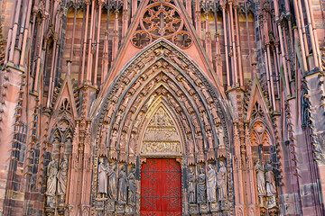 Roman Catholic Strasbourg Cathedral (Cathedral of Our Lady of Strasbourg or Cathedrale Notre-Dame...