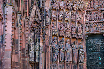 Roman Catholic Strasbourg Cathedral (Cathedral of Our Lady of Strasbourg or Cathedrale Notre-Dame...