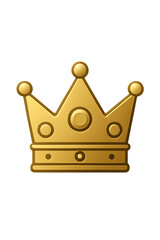Elegant golden crown symbol with transparent background offers regal design