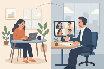 Hybrid Work Employee Choice Remote Work Home Office Flexible Workplace Productivity Businessman Video Conference Collaboration Modern Workspace Telecommuting Digital Communication