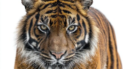 Naklejka premium Close-up of a tiger's face. Sharp focus