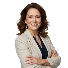 Professional woman smiling isolated on transparent background