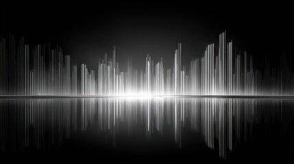 Abstract cityscape skyline, grayscale