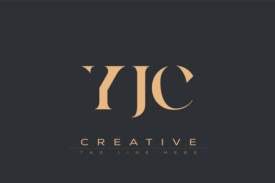YJC abstract letter logo design. This logo is designed by three abstract letters.