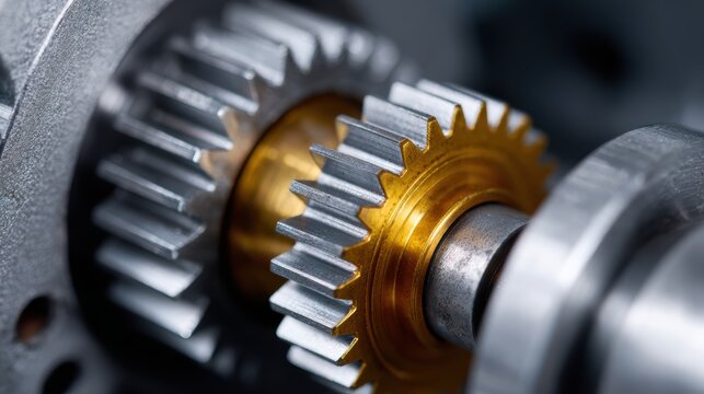 Steel gear mechanism showing precise engineering craftsmanship inside motor system