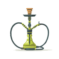 hookah isolated in White Background, hookah vector, Flat lay vector illustration