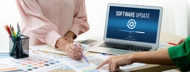 Software update on computer for brisk version of device software upgrade