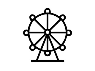 Black Silhouette of Ferris Wheel icon vector