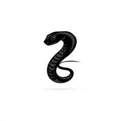 Naklejka premium Black snake logo on white background