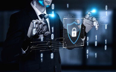 AI artificial intelligence strengthens cybersecurity with intelligent threat detection, virtual...